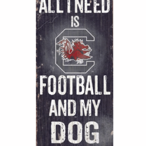 South Carolina Distressed Football And My Dog Sign