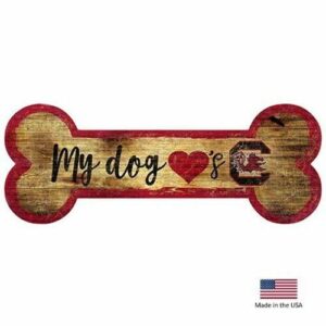 South Carolina Gamecocks Distressed Dog Bone Wooden Sign