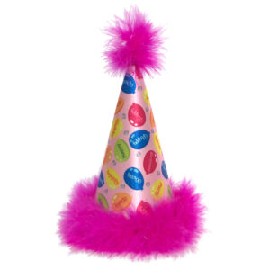 Fuzzy Birthday Hat Pink